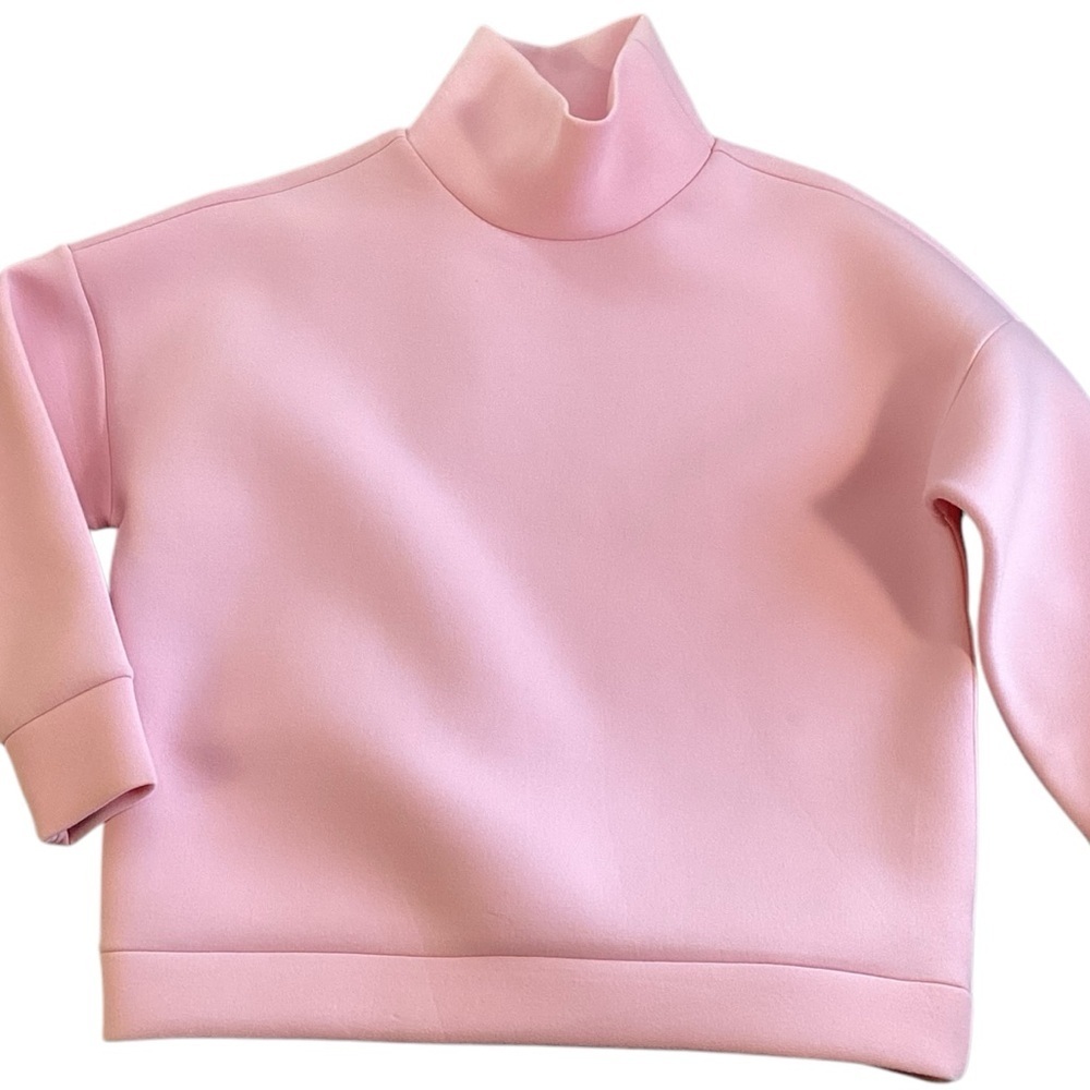 Project Runway Cameo Pink Oversized Thick Mock Neck Sweatshirt, Size XS NWT